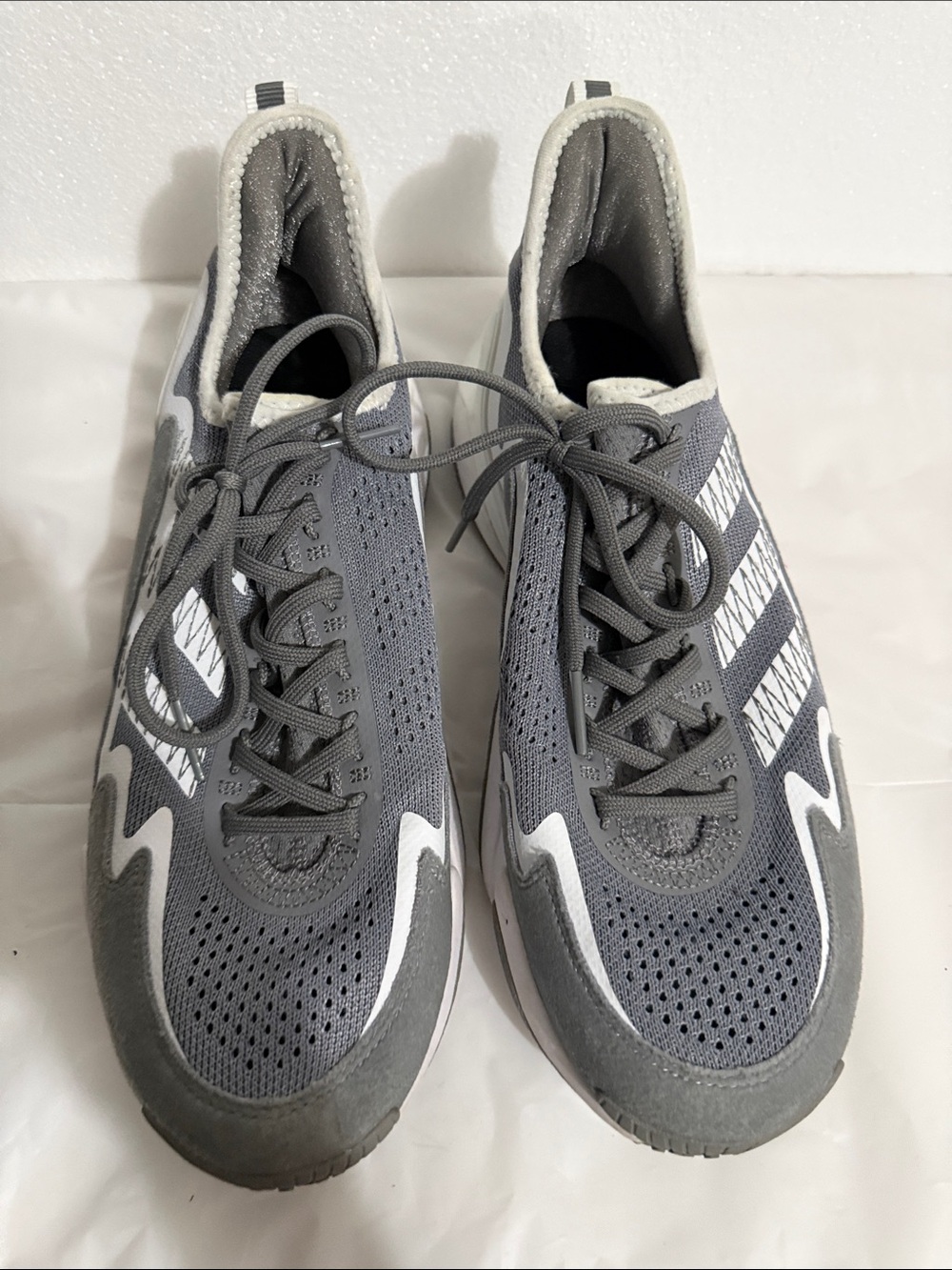 adidas Men’s Gray and White Athletic Sneakers